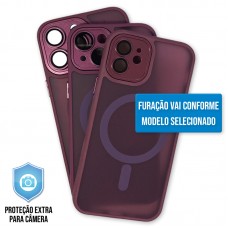 Capa iPhone 13 Pro Max - Clear Case Fosca Magsafe Dark Pink